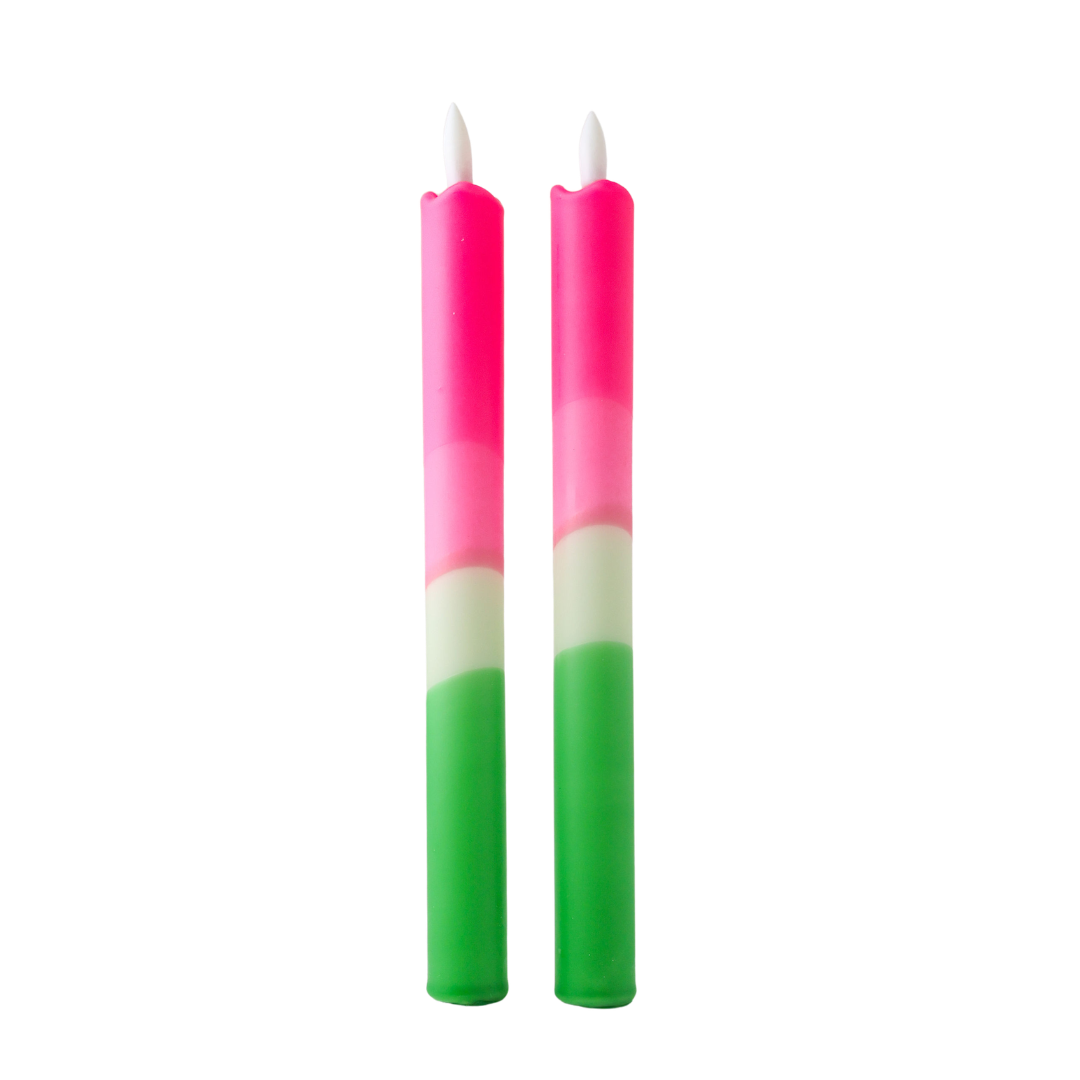 LED Pillar Candle Spring Tulip - Set of 2