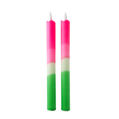 LED Pillar Candle Spring Tulip RC - Set of 2