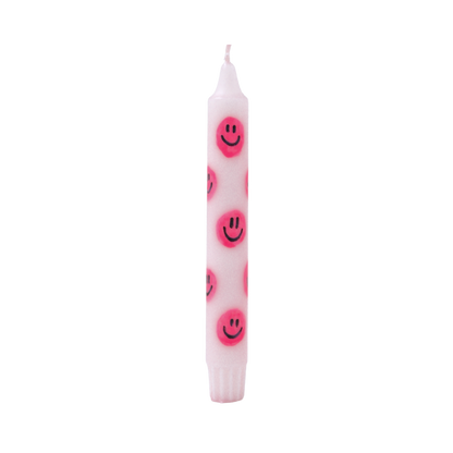 Diner Candle Smiley Pink - Pack of 5
