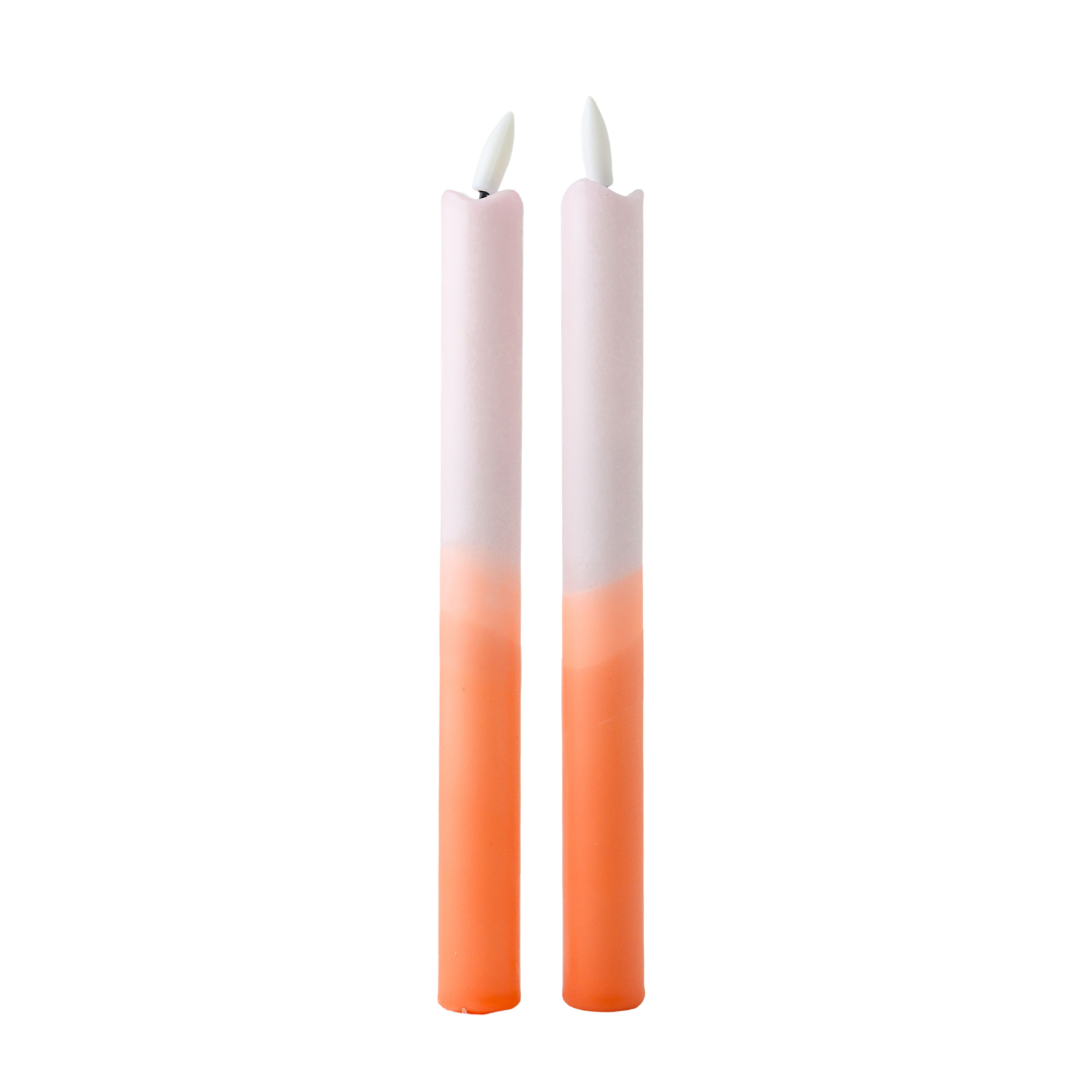 LED Pillar Candle Peachy - Set of 2