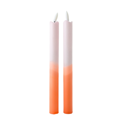 LED Pillar Candle Peachy RC - Set of 2
