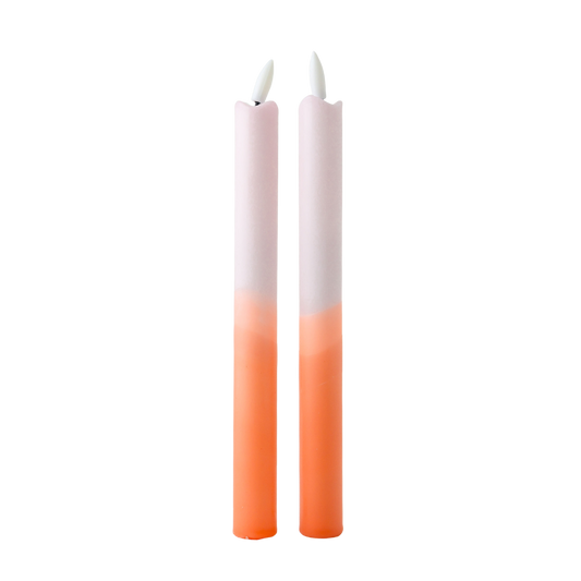 LED Pillar Candle Peachy - Set of 2
