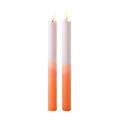 LED Pillar Candle Peachy RC - Set of 2