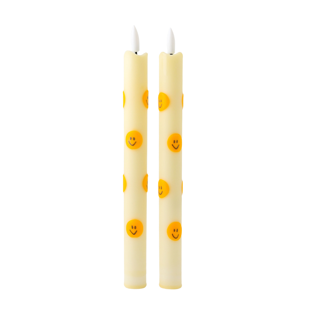 LED Pillar Candle Soft Smiles - Set of 2
