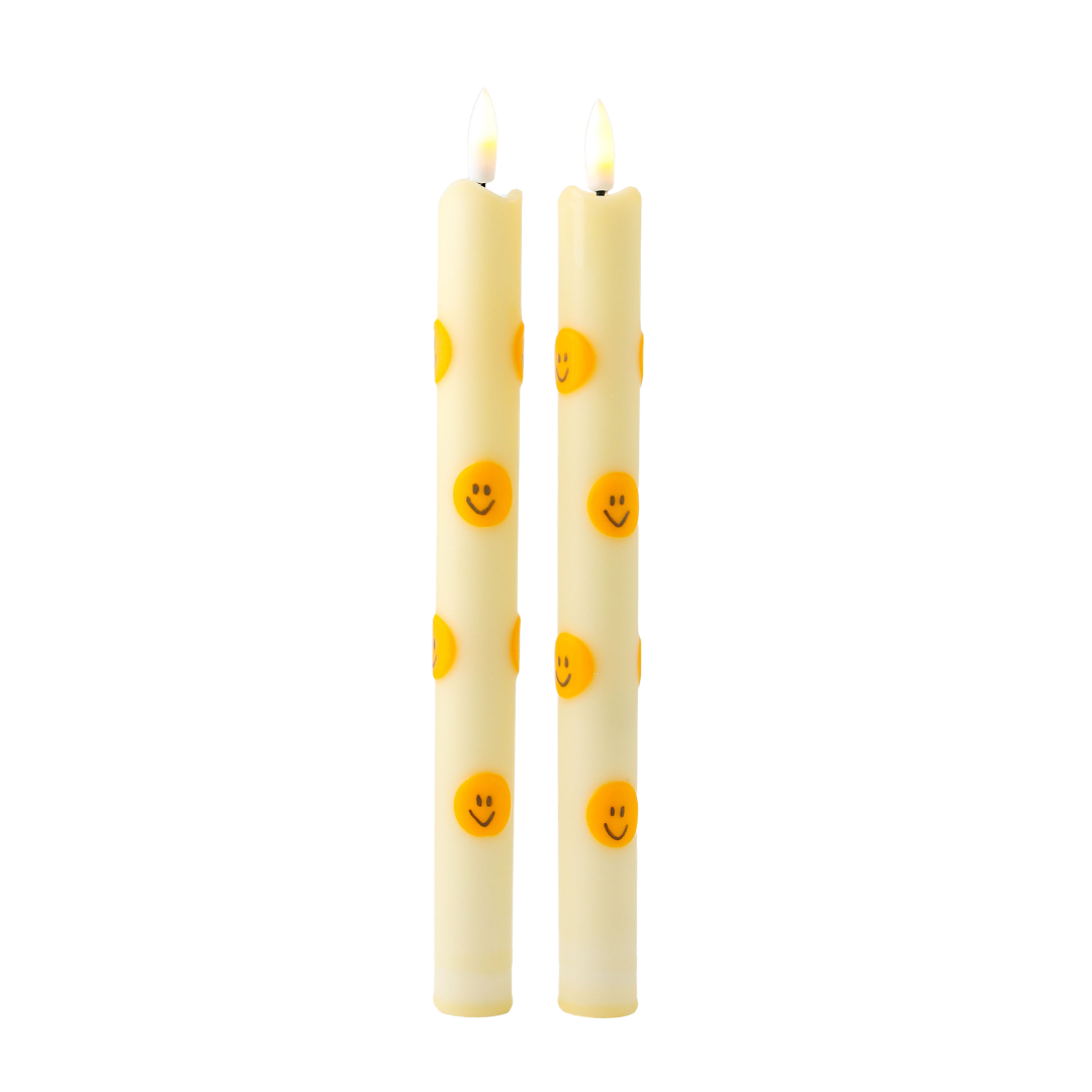 LED Pillar Candle Soft Smiles - Set of 2