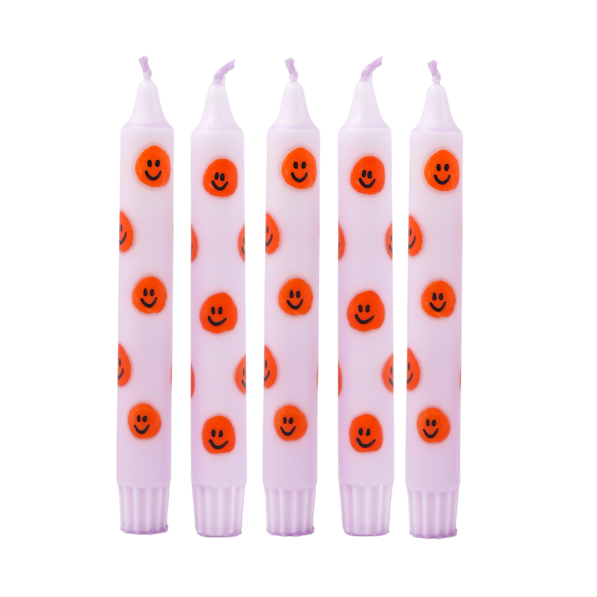 Diner Kaars Smiley Orange - Set van 5