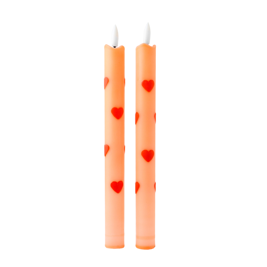 LED Pillar Candle Orange Crush - Set of 2
