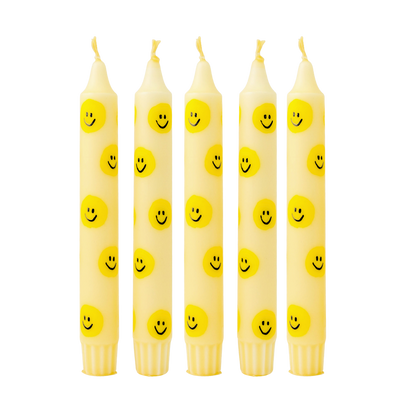Diner Candle Smiley Yellow - Pack of 5