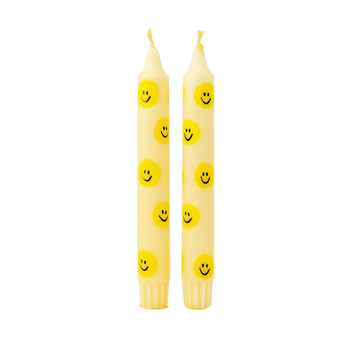 Diner Kaars Smiley Yellow - Set van 5