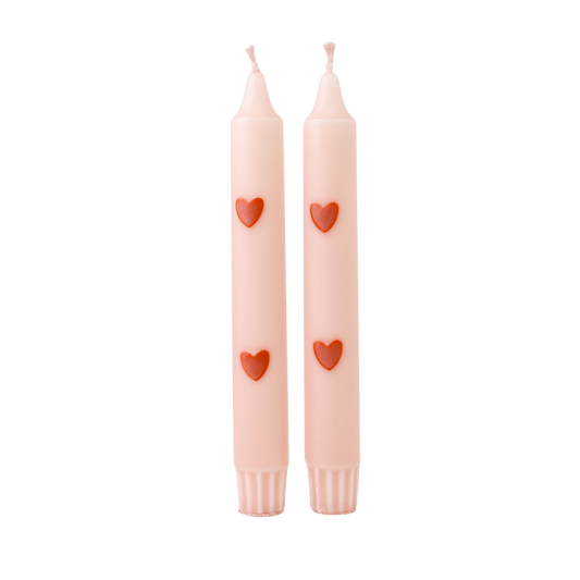 Diner Kaars Duo Hearts Sand - Set of 5