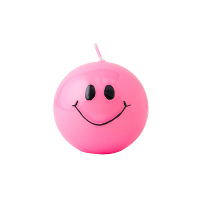 Ball Candle Smiley Pink - Pack of 6