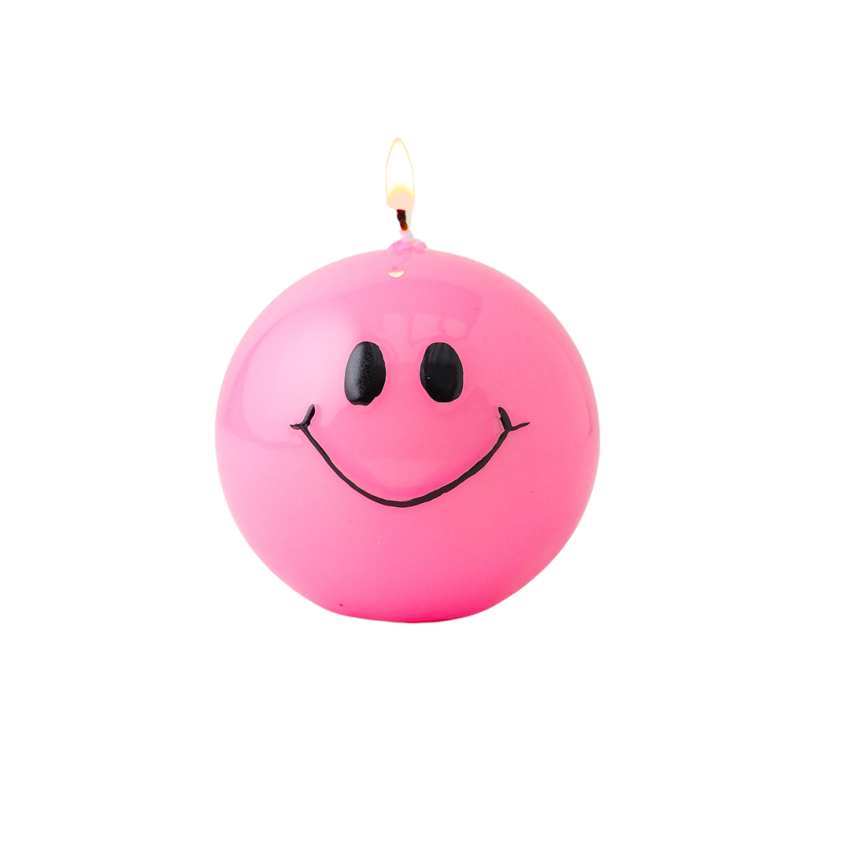 Smiley Kaars Pink - Verpakt per 6 stuks