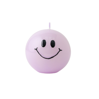 Ball Candle Smiley Lilac - Pack of 6