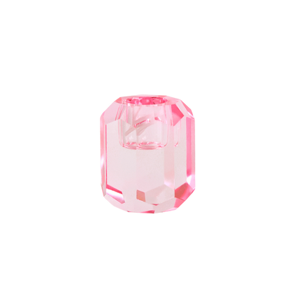 Candle Holder Crystal Pink
