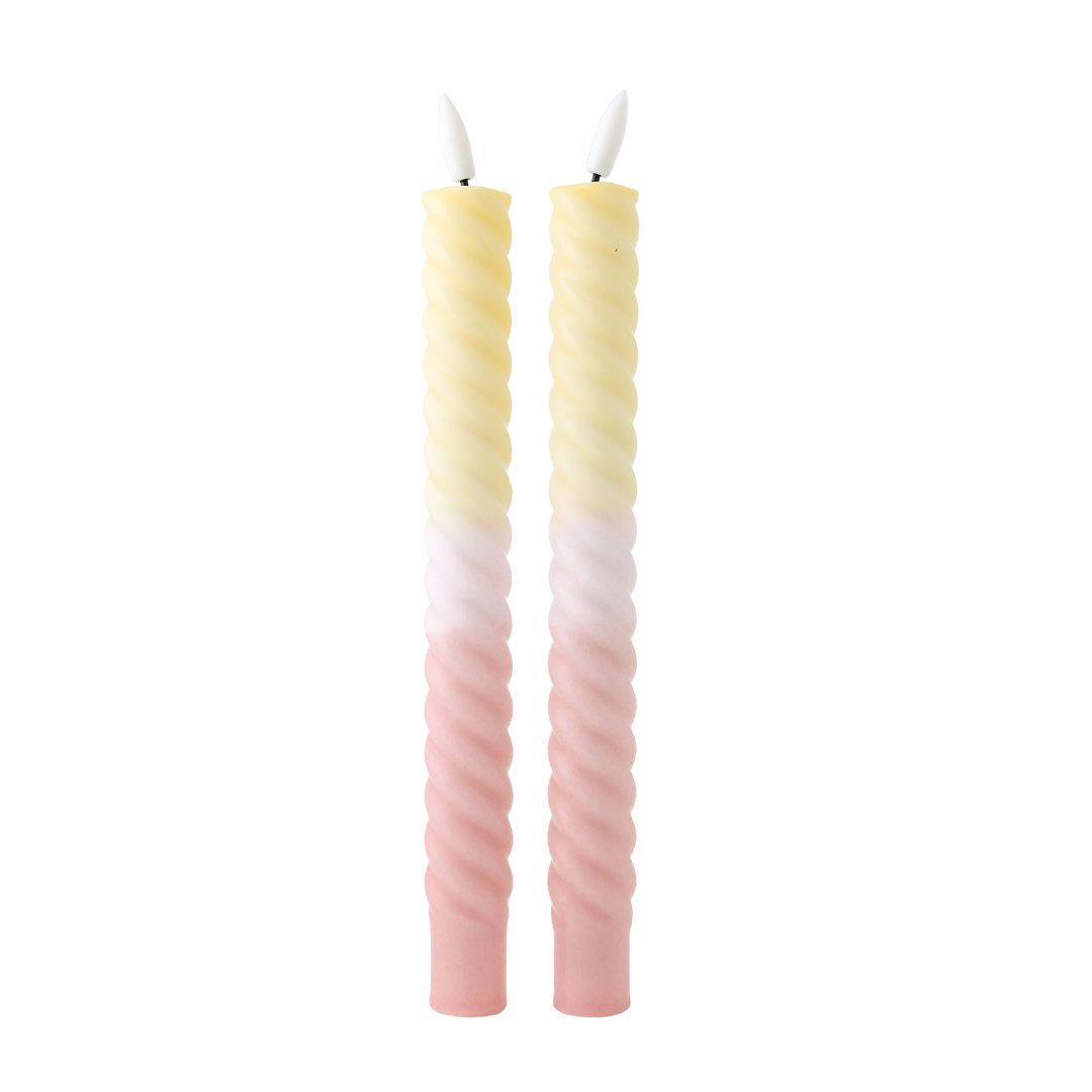 LED Swirl Candle Pastel - Set of 2
