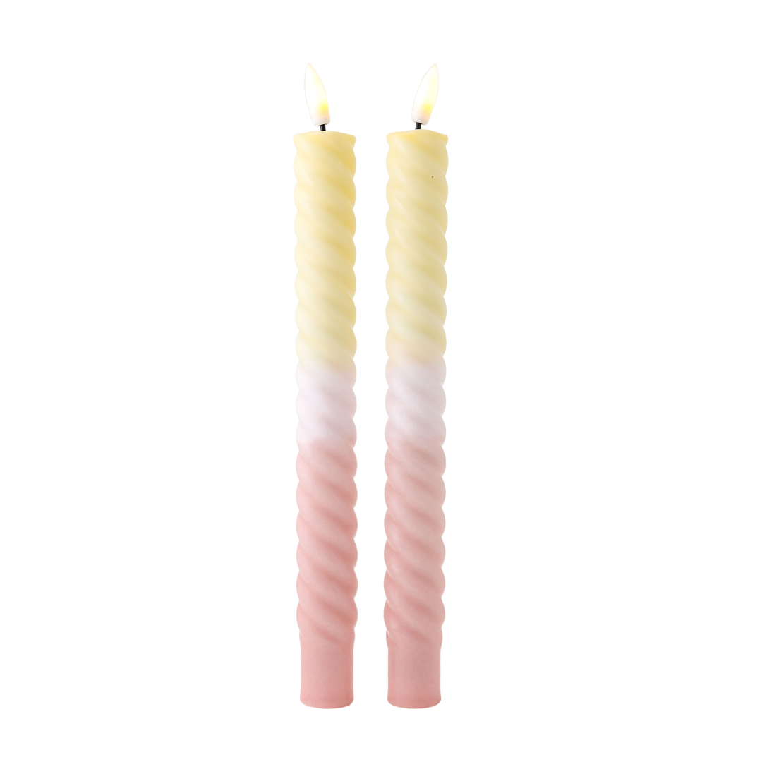 LED Swirl Candle Pastel - Set of 2