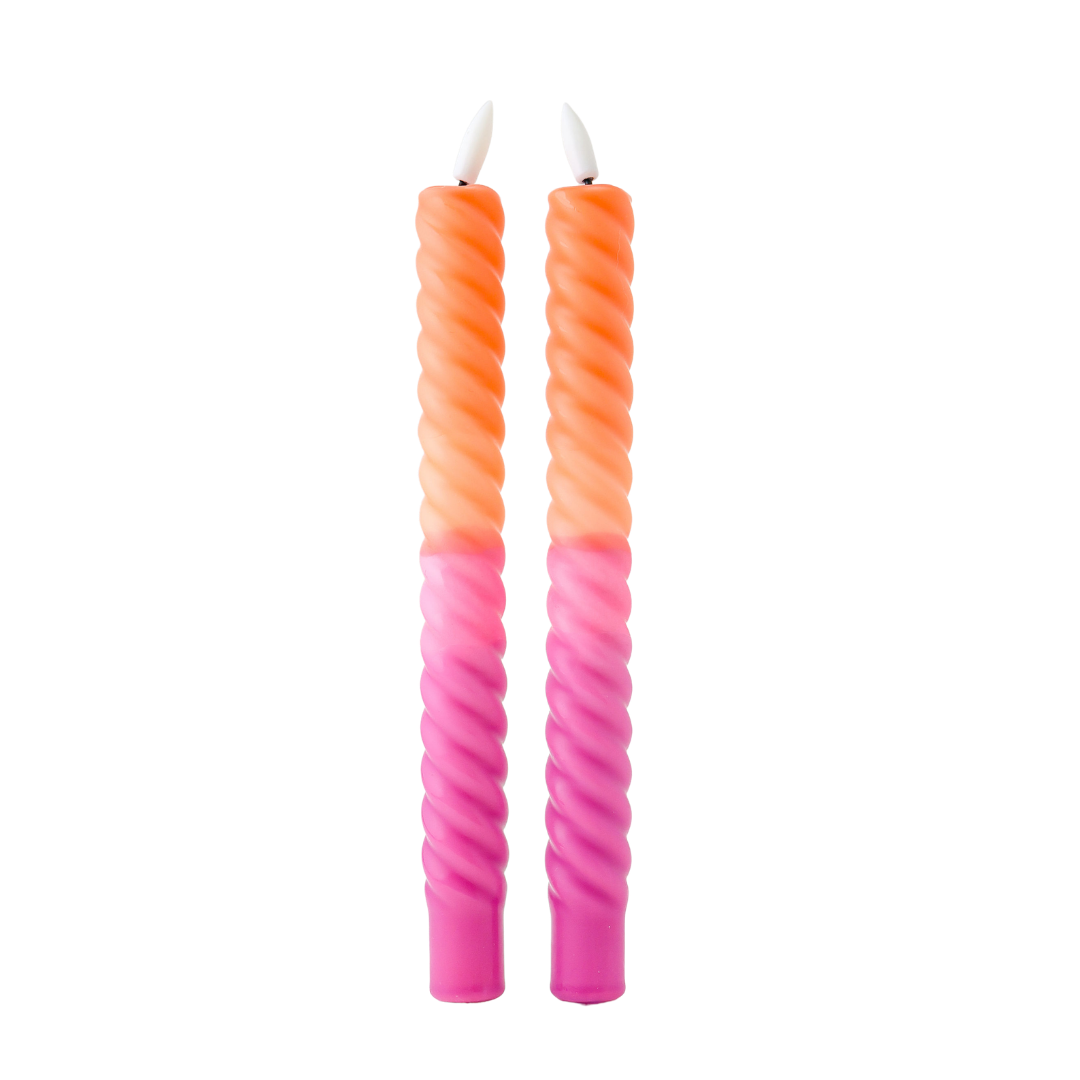 LED Swirl Candle Sunset - Set of 2