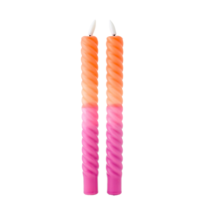 LED Swirl Candle Sunset RC - Set of 2