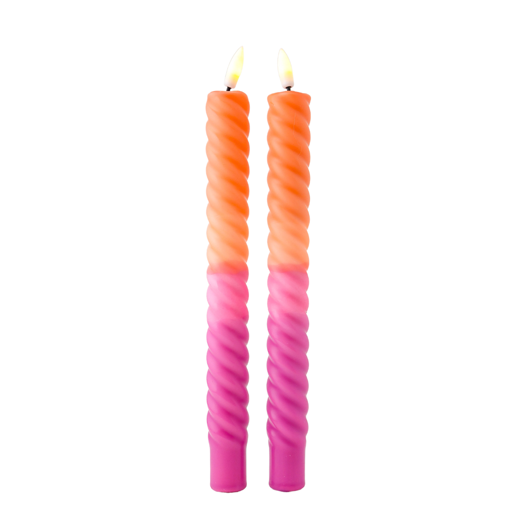 LED Swirl Candle Sunset - Set of 2