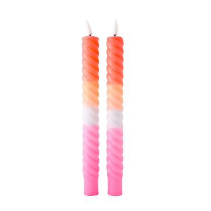 LED Swirl Candle Multicolor RC - Set of 2
