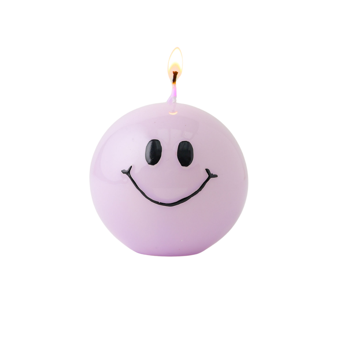 Smiley Kaars Lila - Verpakt per 6 stuks