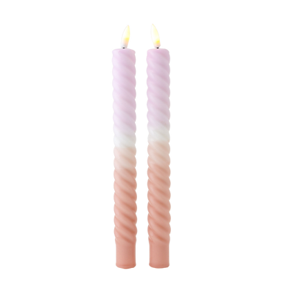 LED Swirl Candle Lila Sand RC - Set of 2