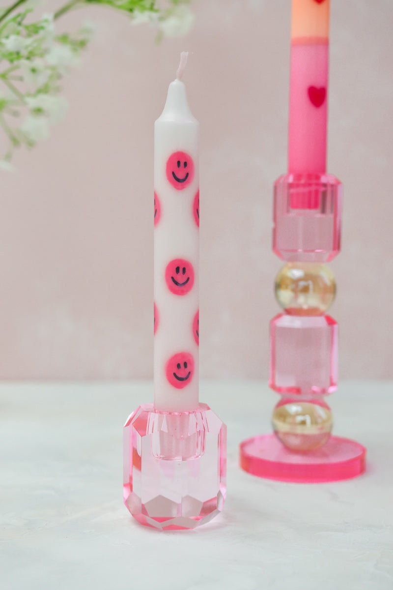 Kandelaar Crystal Pink