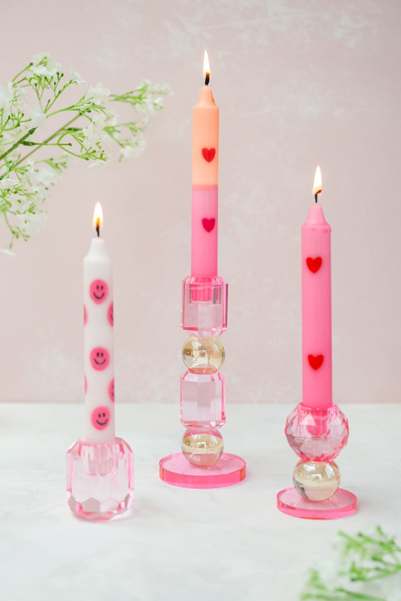 Kandelaar Crystal Pink