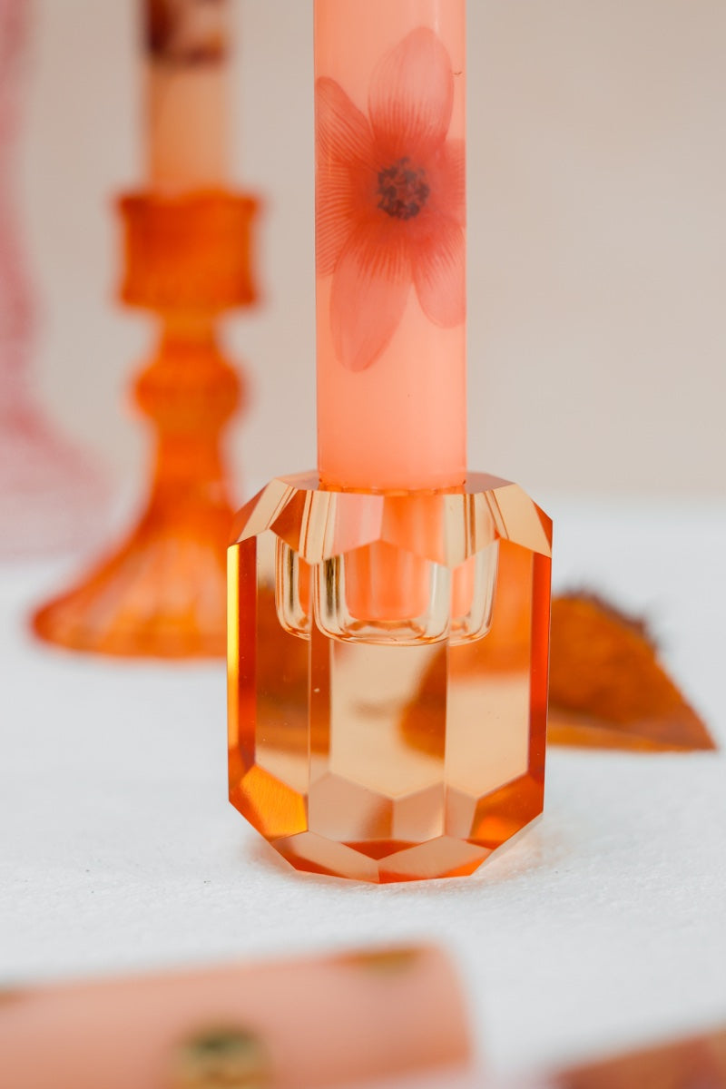 Kandelaar Crystal Orange
