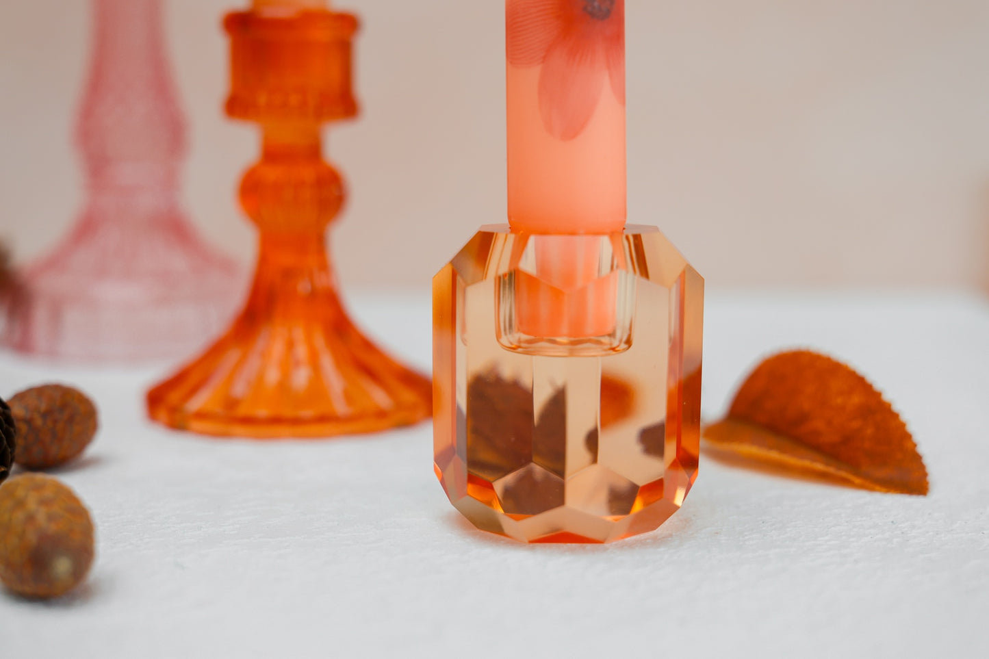 Kandelaar Crystal Orange