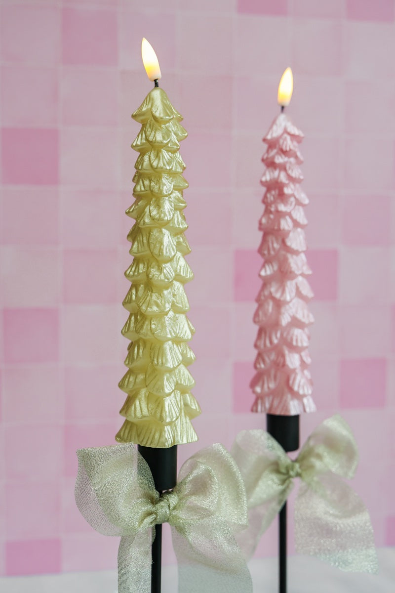 LED X-Mas Tree Candle Gold RC - Set of 2 - editie 2025