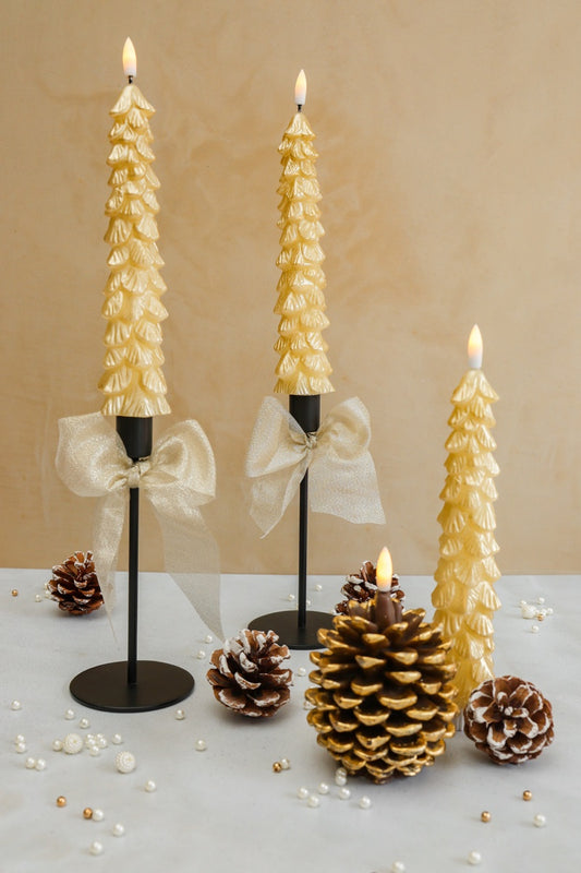 LED X-Mas Tree Candle Gold RC - Set of 2 - editie 2025