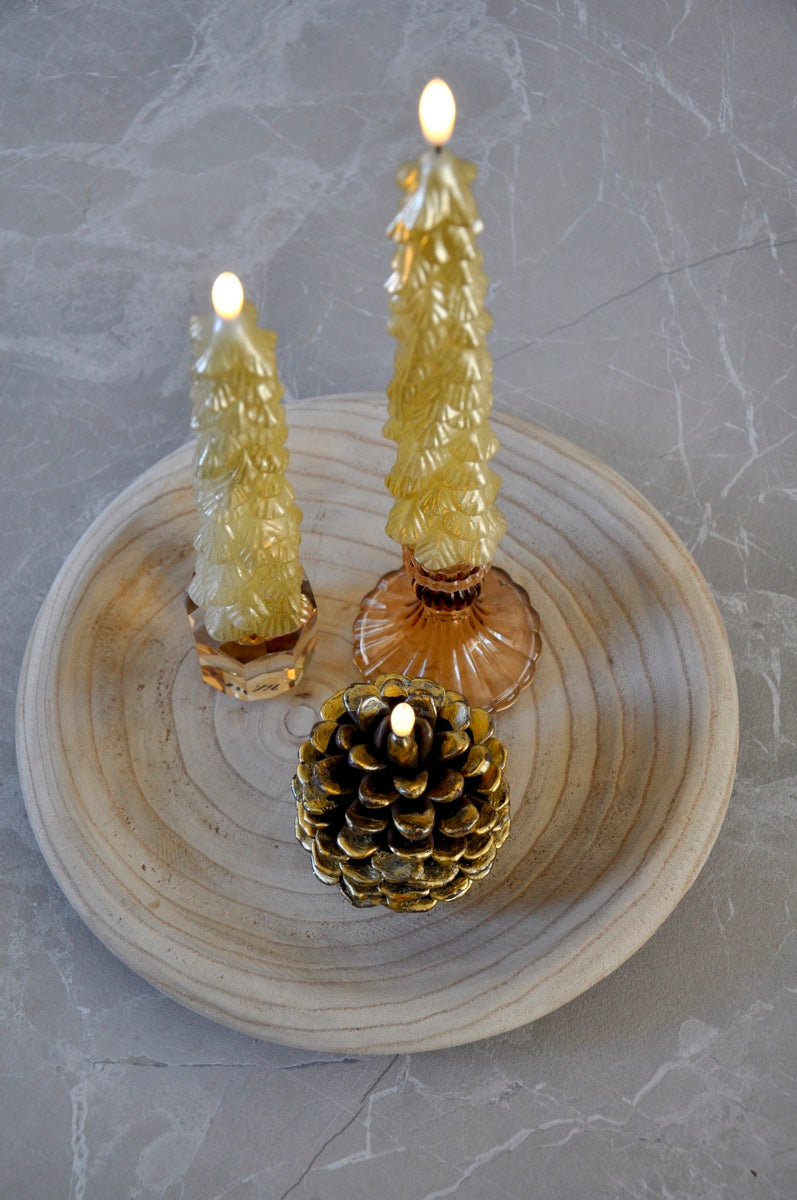 LED X-Mas Tree Candle Gold RC - Set of 2 - editie 2025