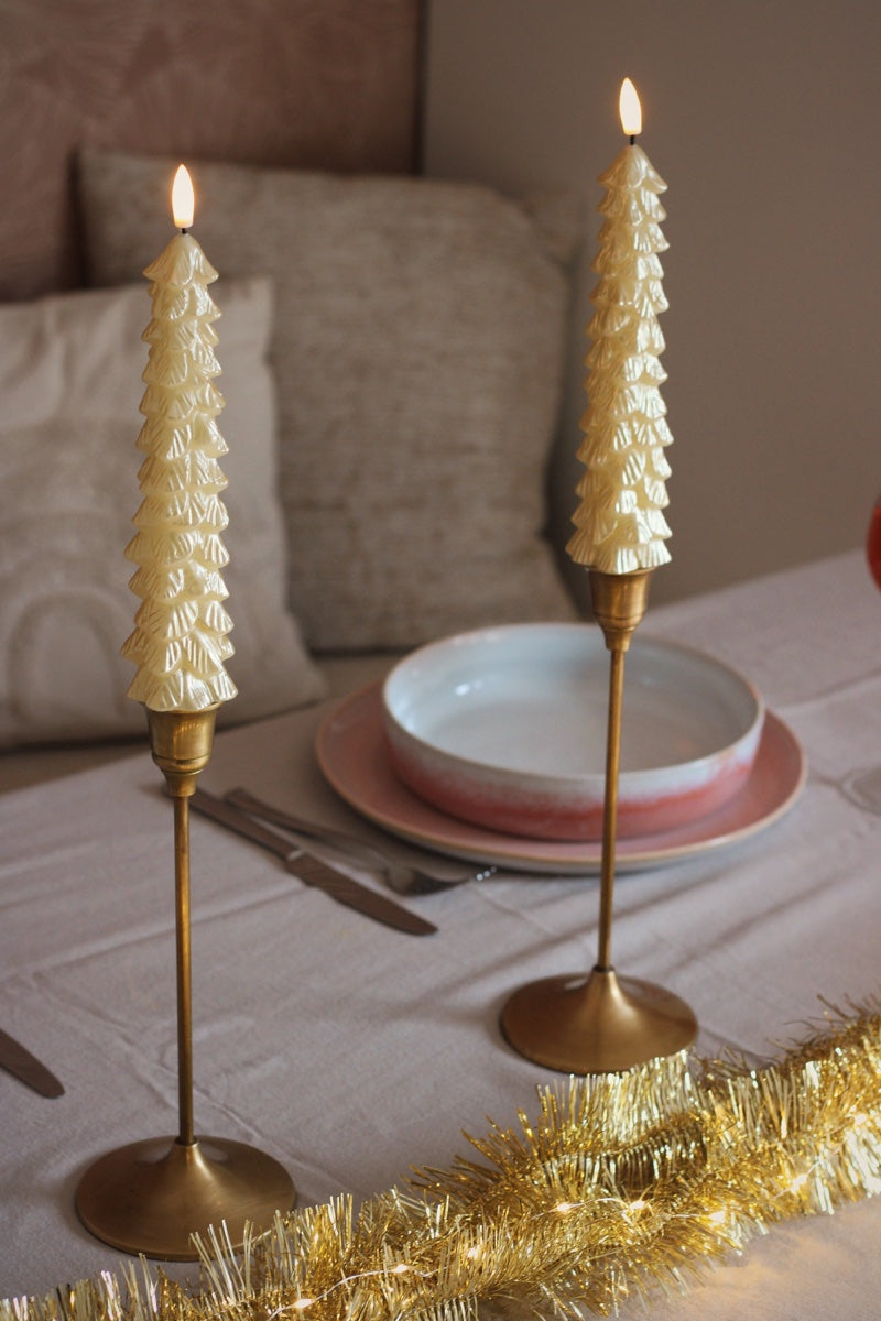 LED X-Mas Tree Candle Gold RC - Set of 2 - editie 2025