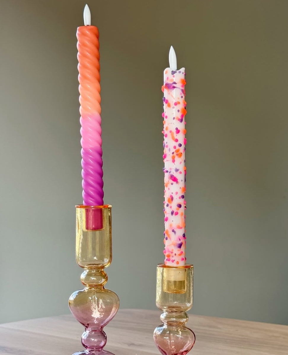 LED Swirl Candle Sunset - Set of 2