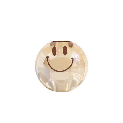 Candle Holder Happy Brown