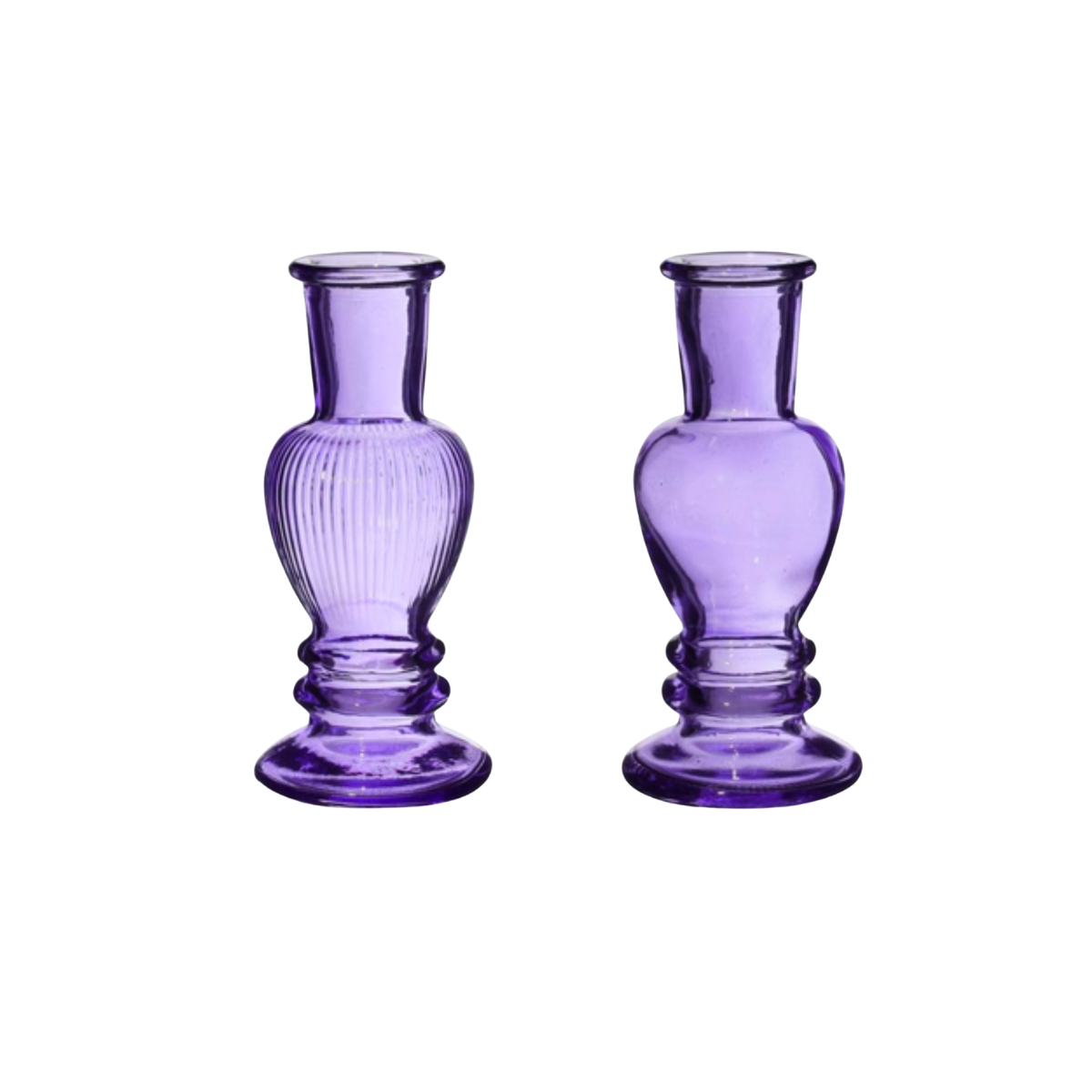 Kandelaar / Vase Venice Purple - Set of 2