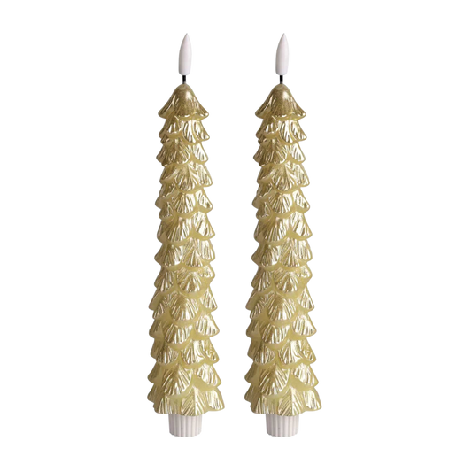 LED X-Mas Tree Candle Gold RC - Set of 2 - editie 2025